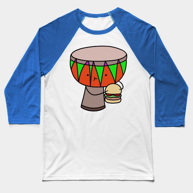 Djembe Eating a Hamburger Baseball T-Shirt by saradaboru